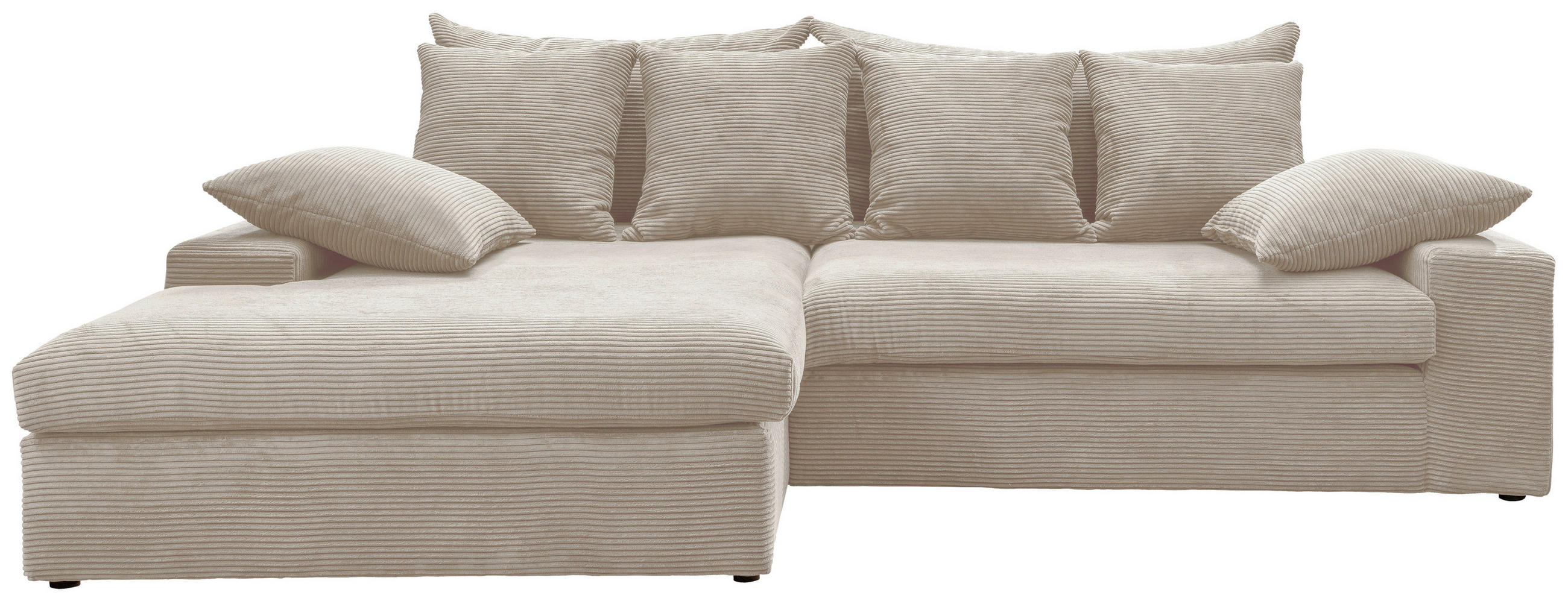 ECKSOFA in Cord Beige  - Beige/Schwarz, Modern, Kunststoff/Textil (200/278cm) - Livetastic