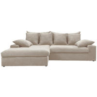 ECKSOFA in Cord Beige  - Beige/Schwarz, Modern, Kunststoff/Textil (200/278cm) - Livetastic