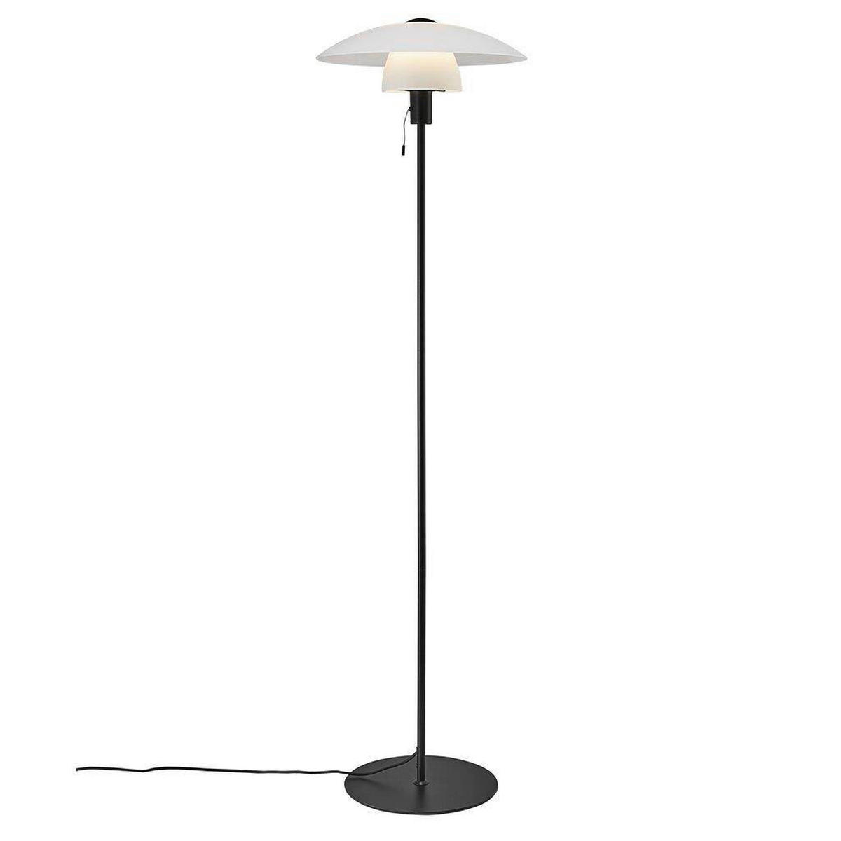 STEHLEUCHTE Minimalistisch 40/150 cm    - Schwarz/Weiß, Design, Glas/Metall (40/150cm) - Nordlux