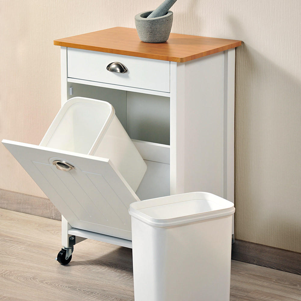 SERVIERWAGEN Weiß, Erlefarben  - Erlefarben/Weiß, MODERN, Kunststoff/Metall (50/79cm) - Kesper