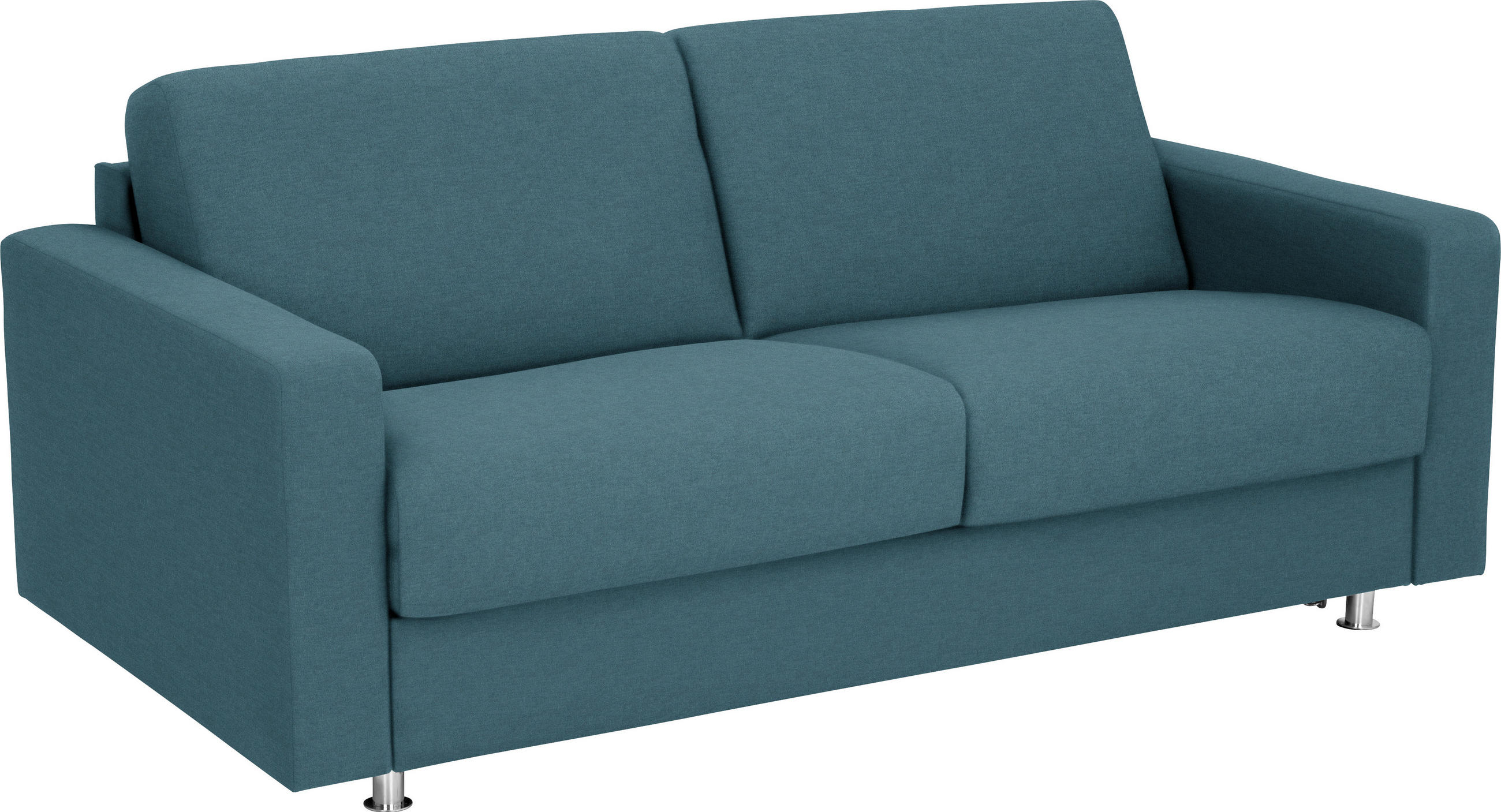 SCHLAFSOFA Flachgewebe Petrol  - Chromfarben/Petrol, Design, Textil/Metall (195/84/100cm) - Bali