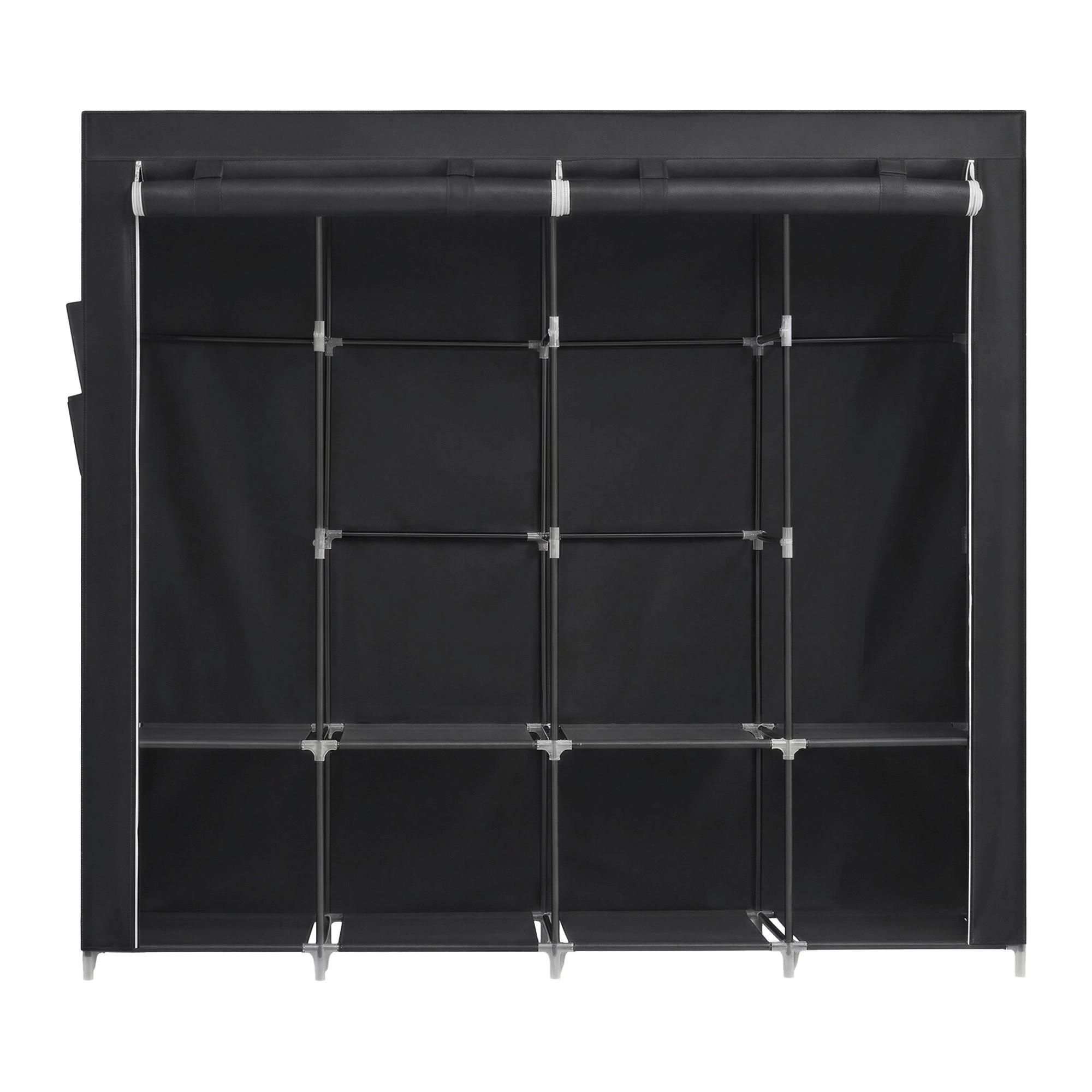 STOFFSCHRANK Schwarz  - Schwarz, Basics, Textil/Metall (170/167/45cm) - Boxxx