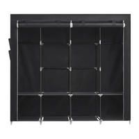 STOFFSCHRANK Schwarz  - Schwarz, Basics, Textil/Metall (170/167/45cm) - Boxxx