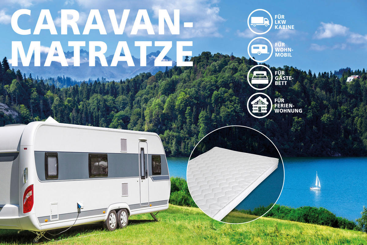 KALTSCHAUMMATRATZE CARAVAN MATRATZE 90/190 cm Höhe ca. 10 cm 7 -Zonen - Weiß, Basics, Kunststoff/Textil (90/190cm) - P & B