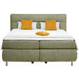 BOXSPRINGBETT 180/200 cm  in Grün  - Alufarben/Grün, KONVENTIONELL, Textil/Metall (180/200cm) - Dieter Knoll