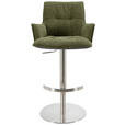 BARHOCKER in Grün, Schwarz, Edelstahlfarben  - Edelstahlfarben/Schwarz, Design, Holz/Textil (56/100/56cm) - Novel