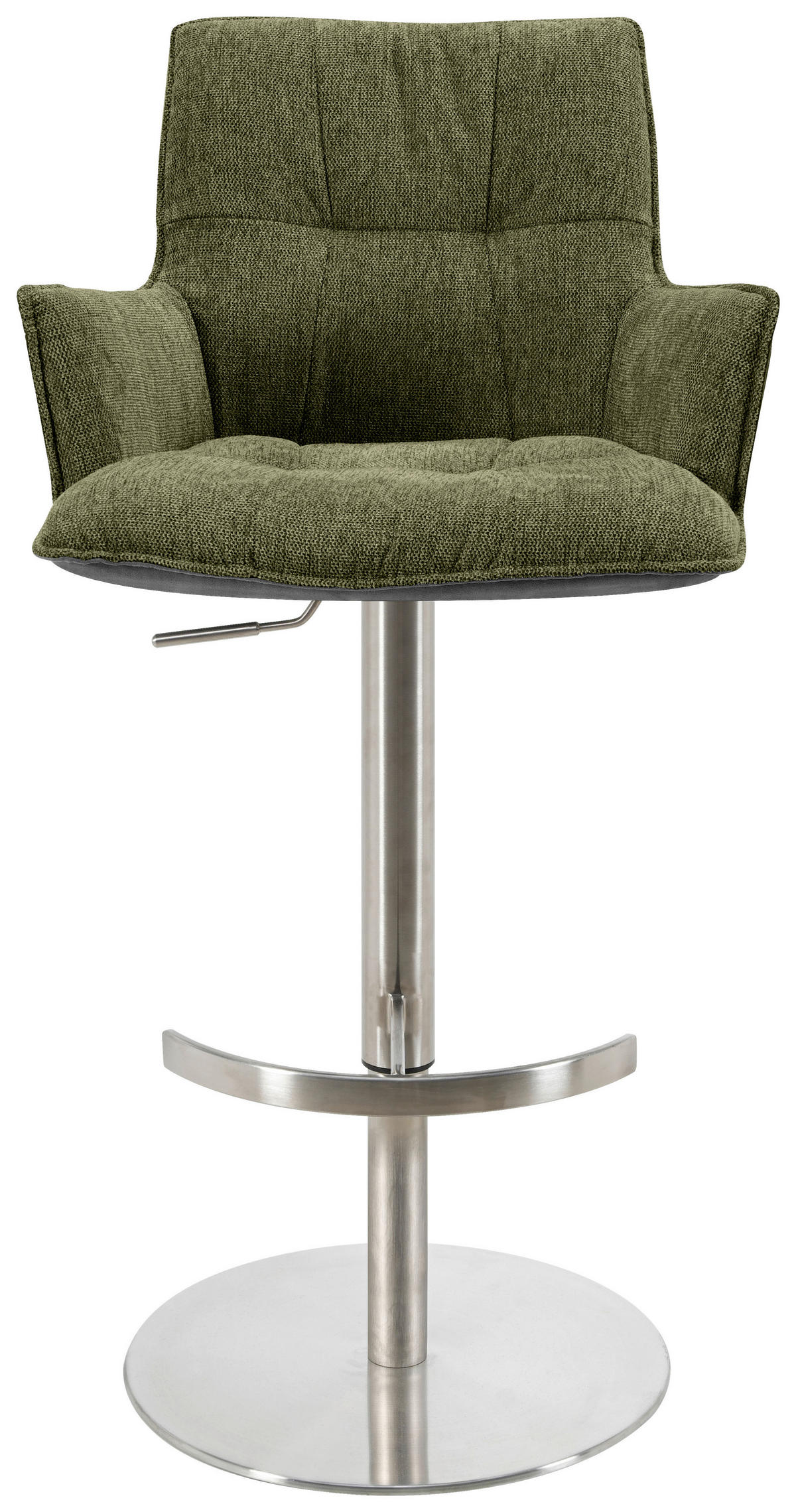 BARHOCKER in Grün, Schwarz, Edelstahlfarben  - Edelstahlfarben/Schwarz, Design, Holz/Textil (56/100/56cm) - Novel