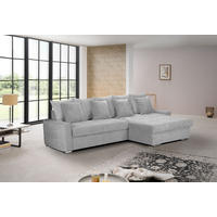 ECKSOFA in Mikrofaser Hellgrau  - Silberfarben/Hellgrau, Modern, Holz/Textil (293/164cm) - MID.YOU