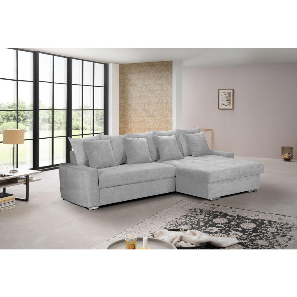 Ecksofa mit Schlaffunktion Salvador inkl. Bettkasten Grau
