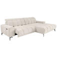 ECKSOFA inkl.Funktionen Perlmutt Chenille  - Perlmutt/Schwarz, MODERN, Textil/Metall (300/195cm) - Xora