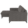 ECKSOFA in Flachgewebe, Leinenoptik Taupe  - Taupe/Schwarz, Design, Textil/Metall (170/242cm) - Xora