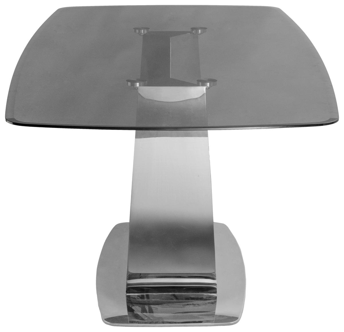 ESSTISCH 200/95/76 cm  Metall, Glas rechteckig Chromfarben, Dunkelgrau  - Chromfarben/Dunkelgrau, Design, Glas/Metall (200/95/76cm) - Milino
