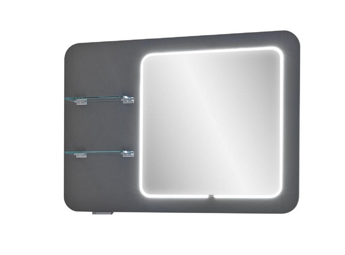 BADEZIMMERSPIEGEL 105/75/3,2 cm  - Grau, MODERN, Glas/Holzwerkstoff (105/75/3,2cm) - Sadena