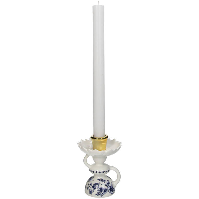 LJUSLYKTA - vit/blå, Basics, keramik (9/21/9cm)