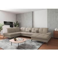 WOHNLANDSCHAFT Flachgewebe Taupe  - Taupe/Schwarz, Konventionell, Textil/Metall (231/357/185cm) - Sit & More