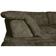 WOHNLANDSCHAFT Olivgrün Struktur - Schwarz/Olivgrün, KONVENTIONELL, Textil/Metall (253/357/188cm) - Carryhome