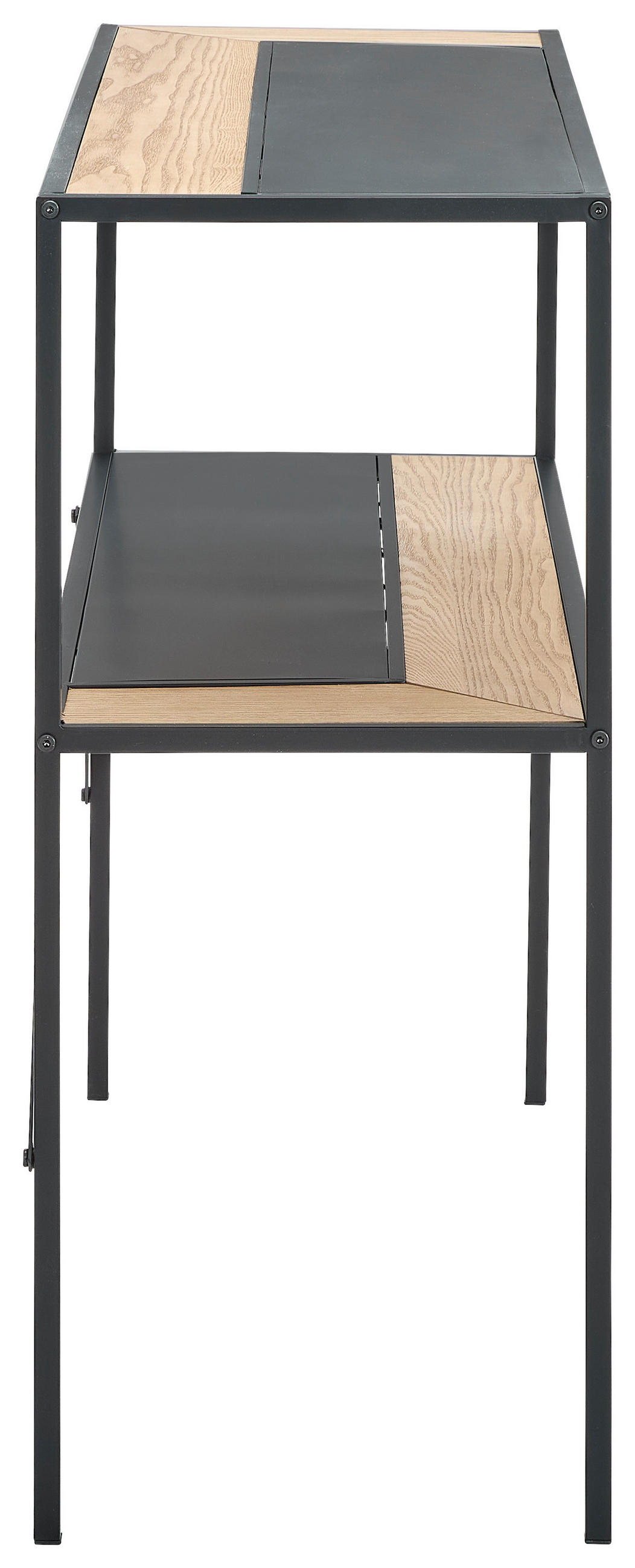 KONSOLENTISCH Tanne furniert Naturfarben, Schwarz  - Schwarz/Naturfarben, Design, Holz/Holzwerkstoff (100/79/35cm) - MID.YOU