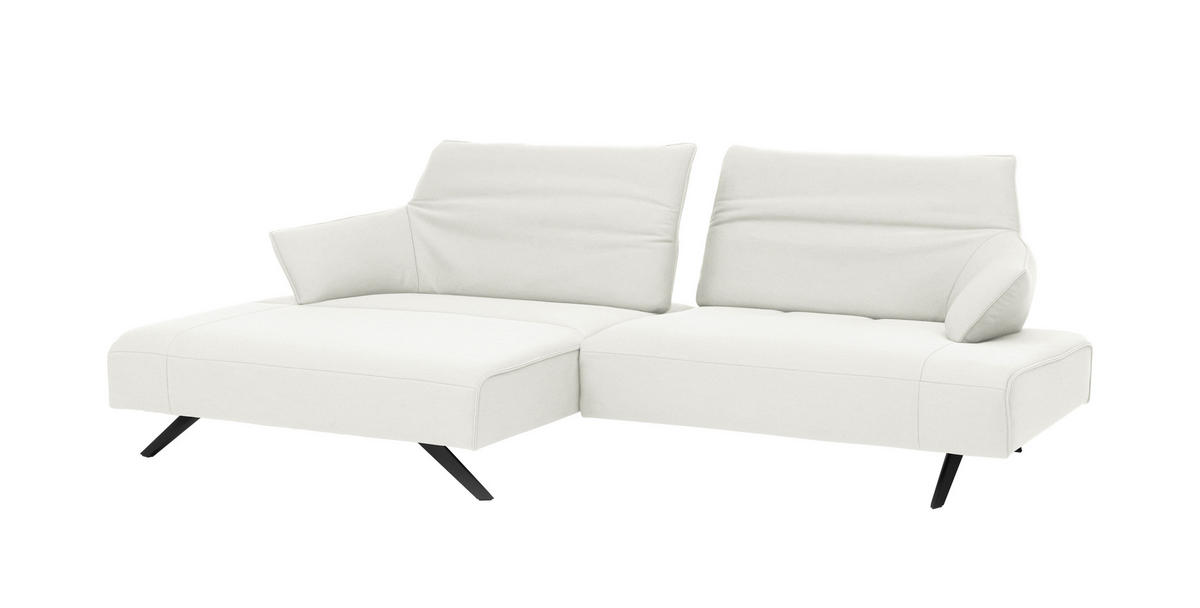 ECKSOFA in Struktur Creme  165/276 cm  - Anthrazit/Creme, Design, Textil/Metall (165/276cm) - Himolla