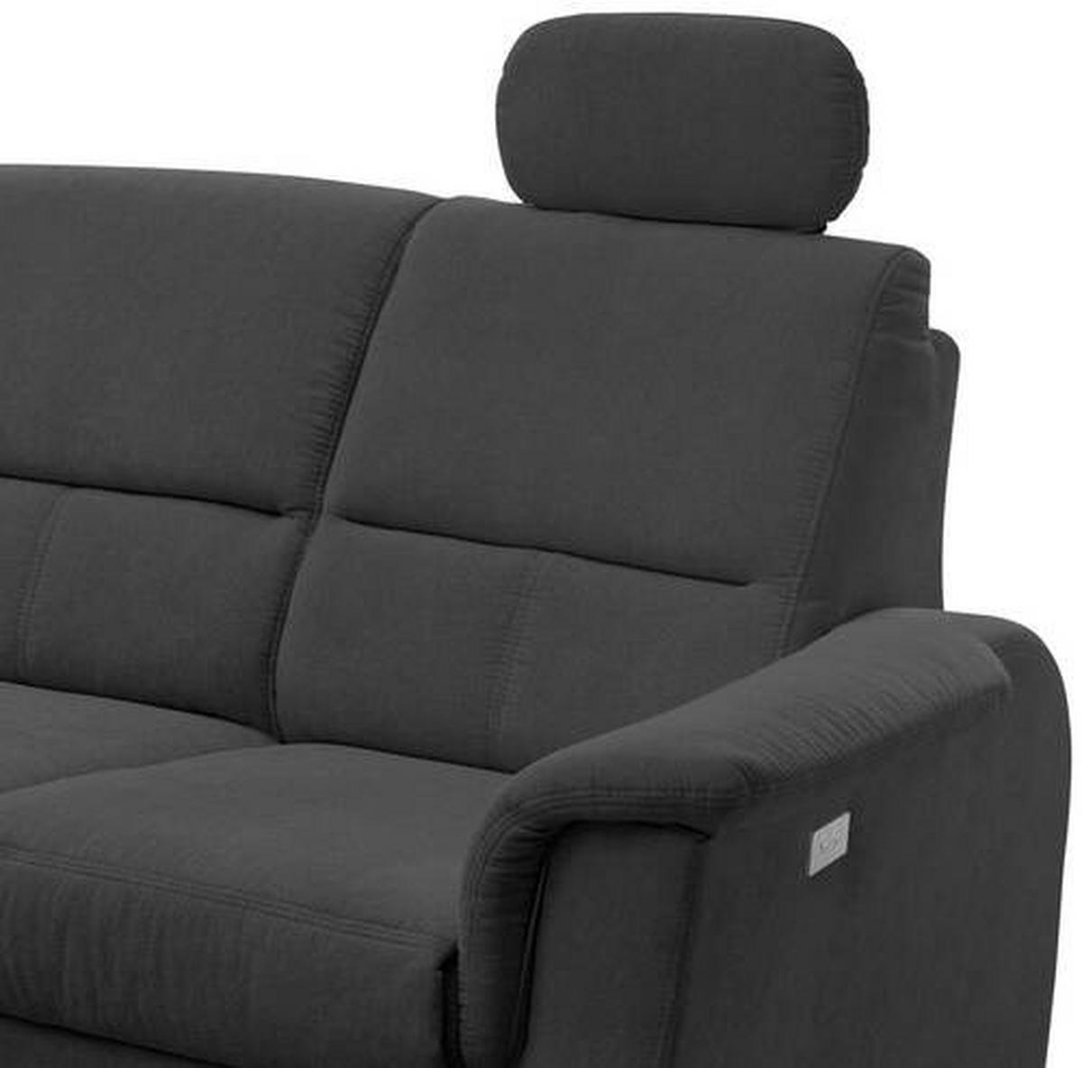 ECKSOFA in Mikrofaser Schwarz  - Chromfarben/Schwarz, Modern, Textil/Metall (165/231cm) - Livetastic
