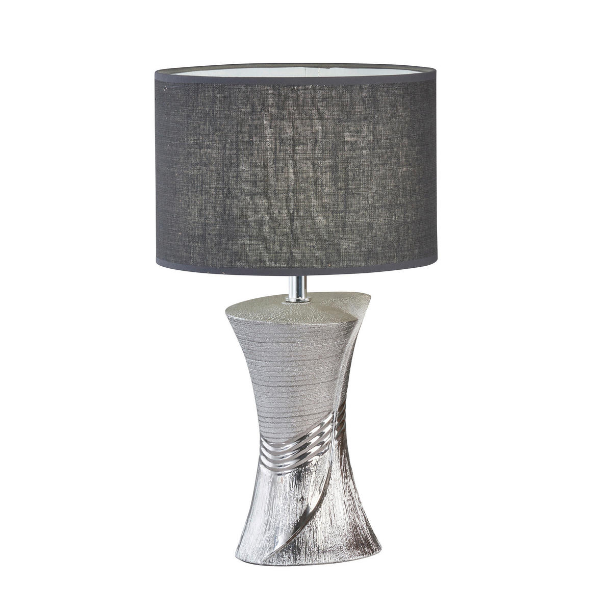 TISCHLEUCHTE - Silberfarben/Grau, Design, Keramik/Textil (25/44cm) - Fischer & Honsel