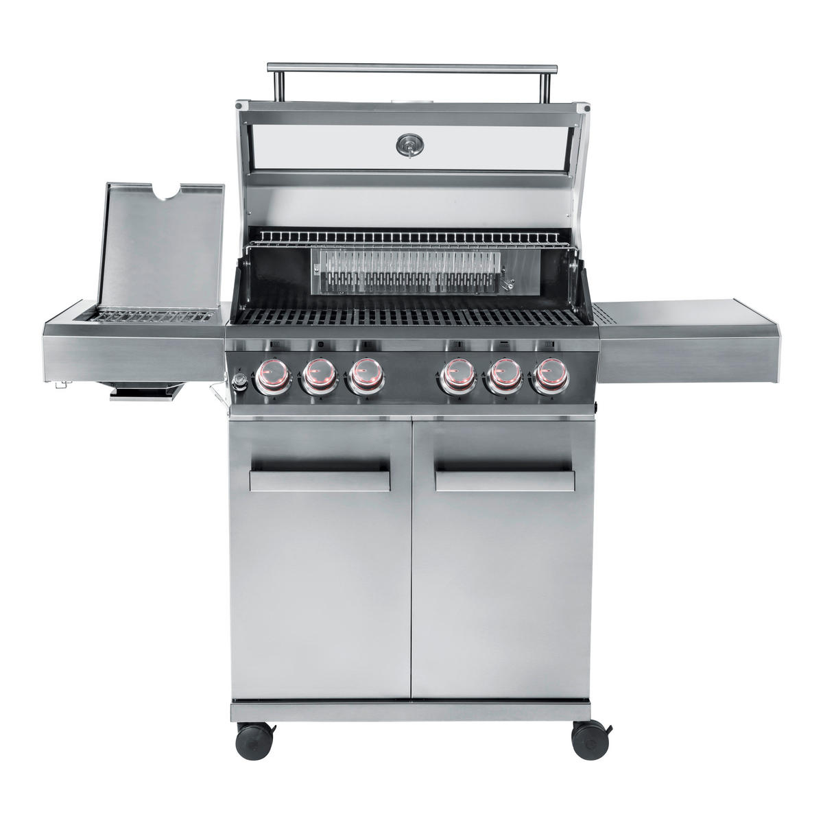 GASGRILL Edelstahlfarben BBQ  - Edelstahlfarben, Basics, Metall (80/87/62.5cm) - CHEF CUISINE