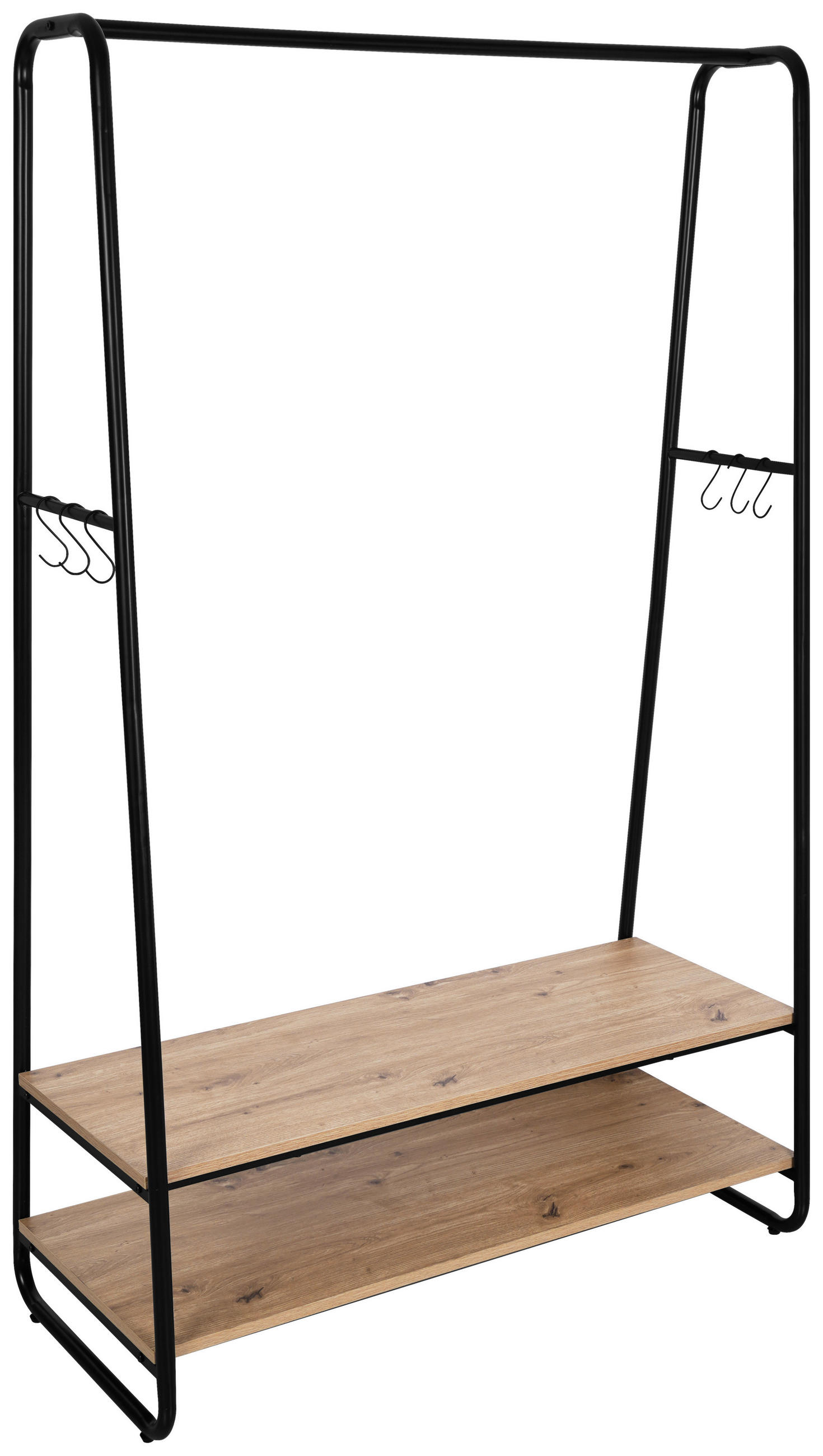 GARDEROBENSTÄNDER in Naturfarben, Schwarz 100/160/45 cm   - Schwarz/Naturfarben, Basics, Holzwerkstoff/Metall (100/160/45cm) - Xora
