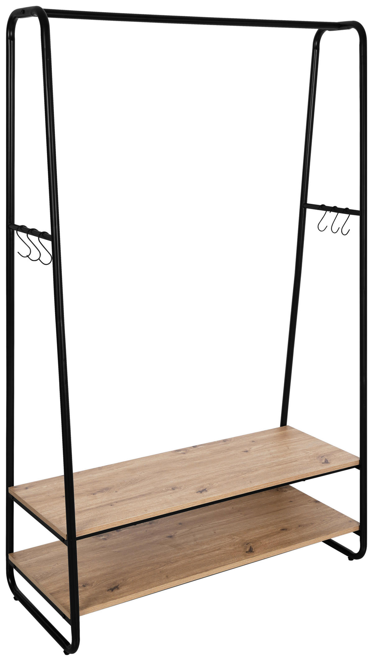 GARDEROBENSTÄNDER - Schwarz/Naturfarben, Basics, Holzwerkstoff/Metall (100/160/45cm) - Xora