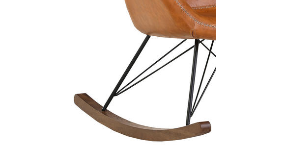 SCHAUKELSTUHL in Lederlook Cognac  - Eichefarben/Cognac, KONVENTIONELL, Holz/Textil (74/94/85cm) - Carryhome