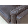 ECKSOFA in Lederlook Dunkelbraun  - Dunkelbraun/Schwarz, Design, Textil/Metall (295/160cm) - Hom`in