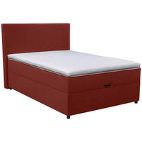 BOXBETT 140/200 cm  in Weinrot  - Weinrot/Schwarz, KONVENTIONELL, Holz/Holzwerkstoff (140/200cm) - Moderano