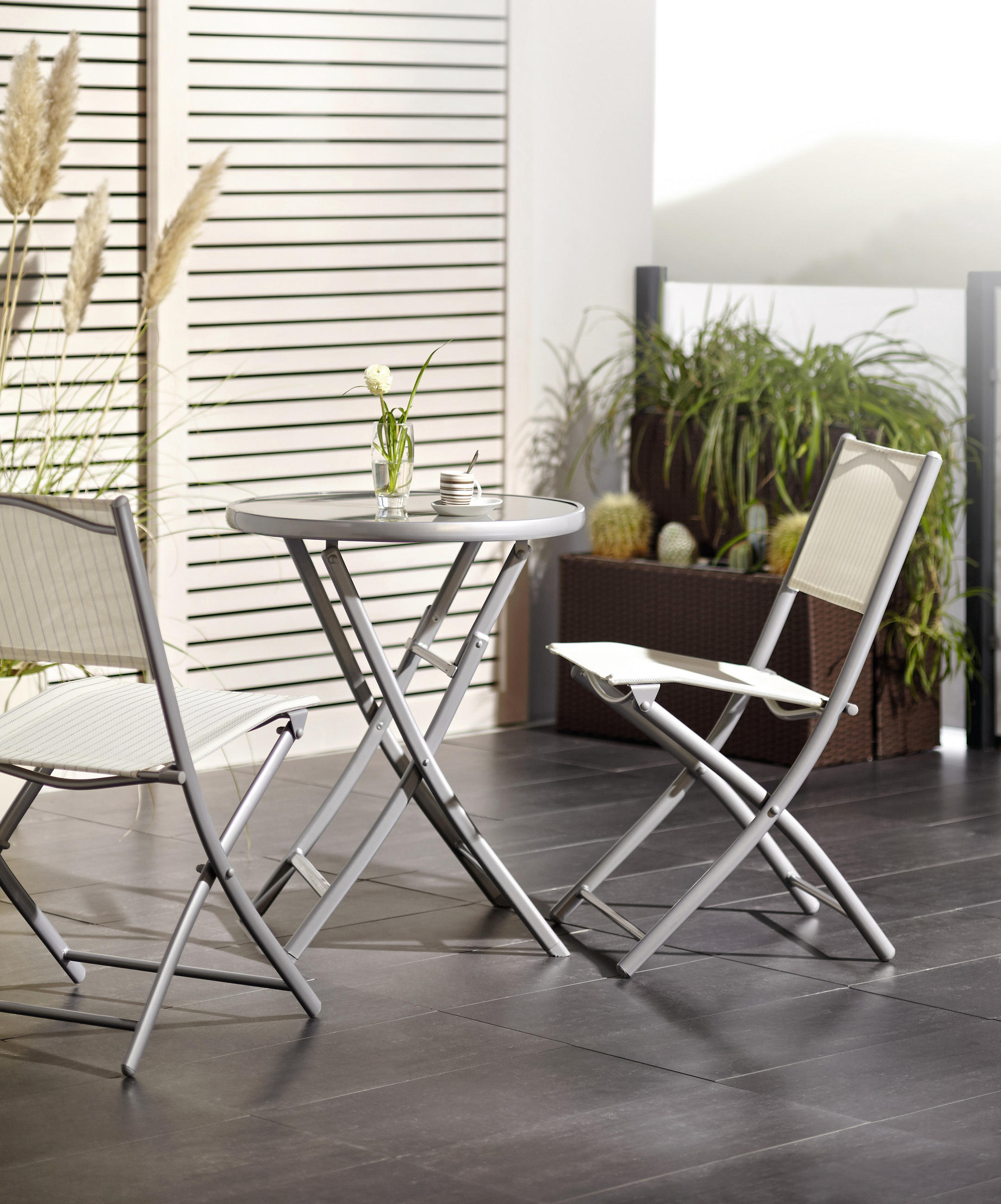 SCAUN PLIANT PENTRU GRĂDINĂ in metal, textil maro, argintiu - maro/argintiu, Basics, metal/textil (46/82/58cm) - Xora