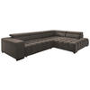 ECKSCHLAFSOFA Braun Velours  - Schwarz/Braun, Design, Holz/Textil (307/201cm) - Livetastic