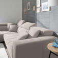 ECKSOFA in Mikrofaser Ecru  - Chromfarben/Ecru, Design, Textil/Metall (207/301cm) - Xora