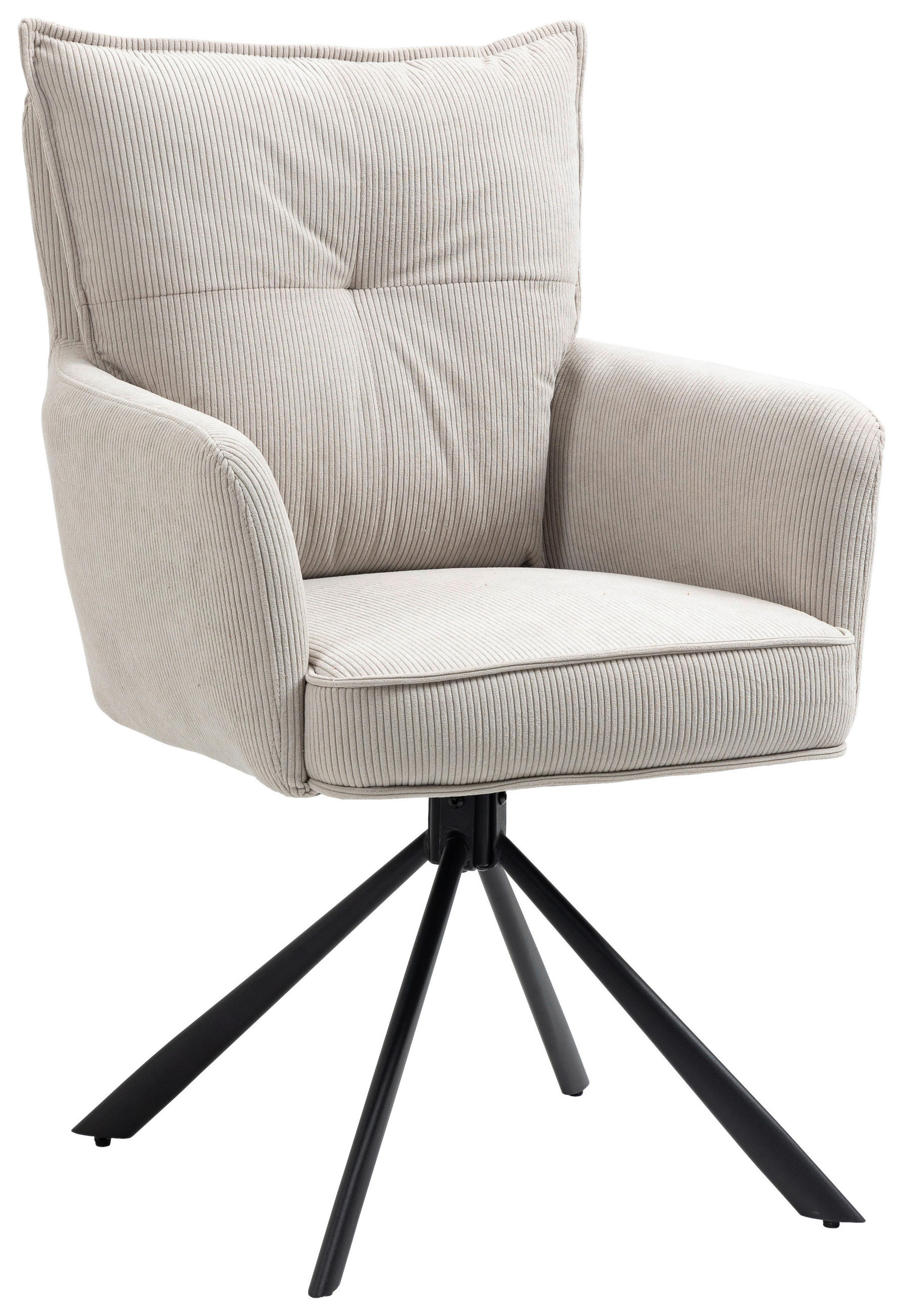 ARMLEHNSTUHL  in Eisen Cord  - Beige, Design, Textil/Metall (60/95/67cm) - Novel