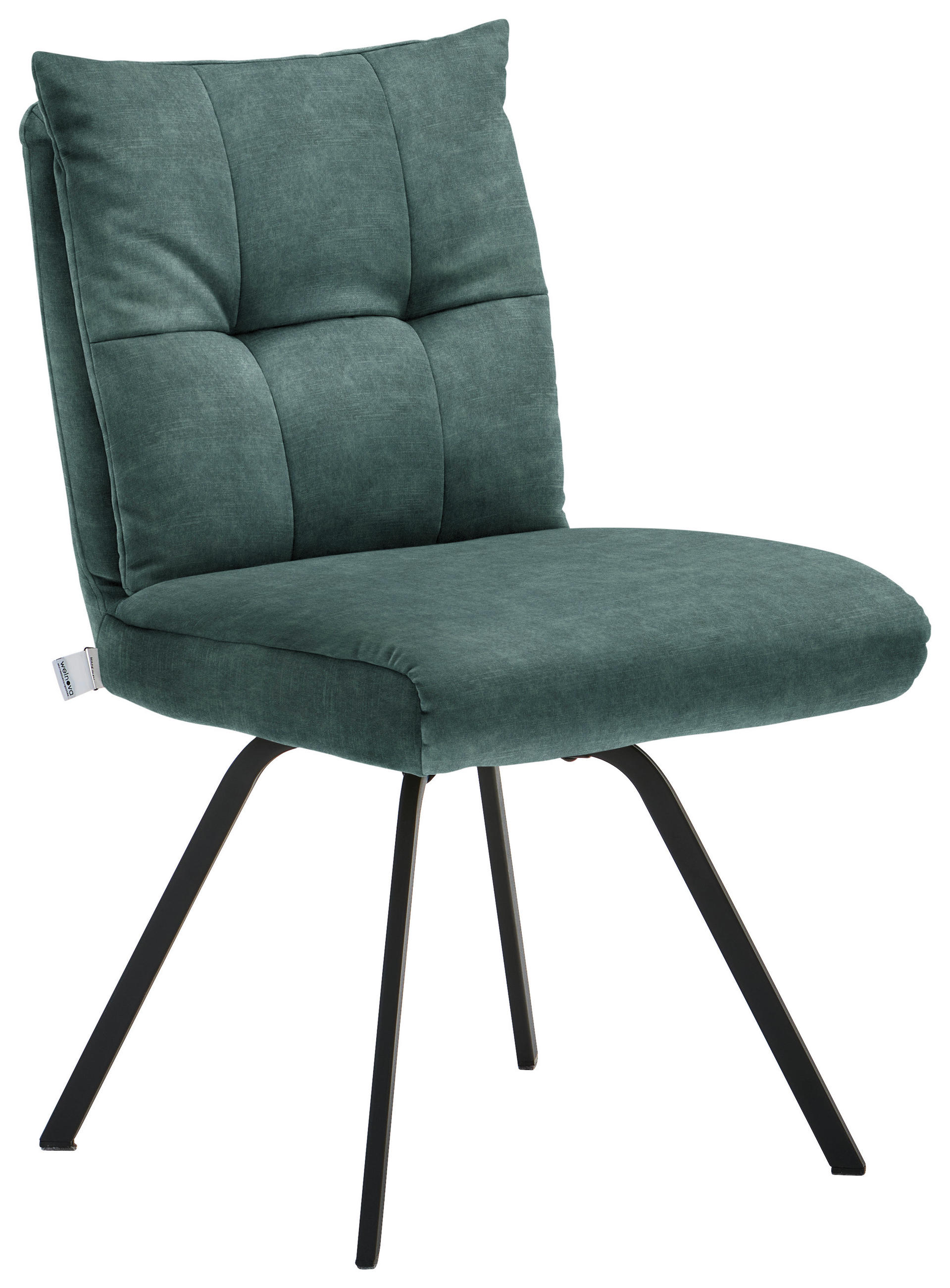 STUHL Velours  - Opal/Schwarz, Design, Textil/Metall (50/82/68cm) - Welnova