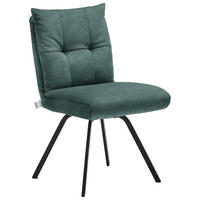 STUHL Velours  - Opal/Schwarz, Design, Textil/Metall (50/82/68cm) - Welnova