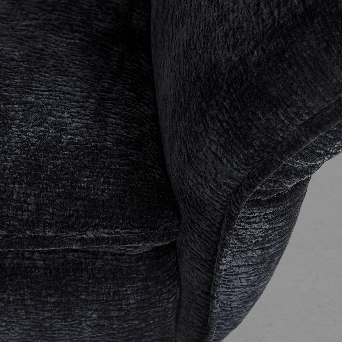 Megasofa Ottawa Svart i flatväv svart  - svart, Modern, metall/textil (272/87/107cm) - Premium Living