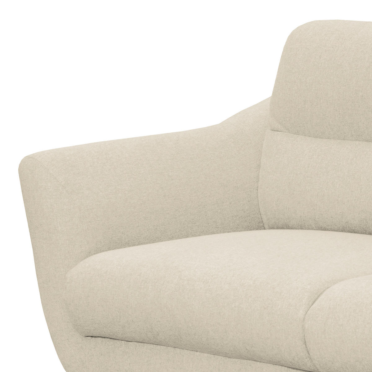 2-SITZER-SOFA in Webstoff Creme  - Creme/Schwarz, Design, Holz/Textil (158/87/88cm) - Livetastic
