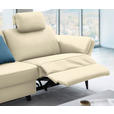 3-SITZER-SOFA in Leder Ecru  - Ecru/Schwarz, Design, Leder/Metall (190/84/99cm) - Dieter Knoll