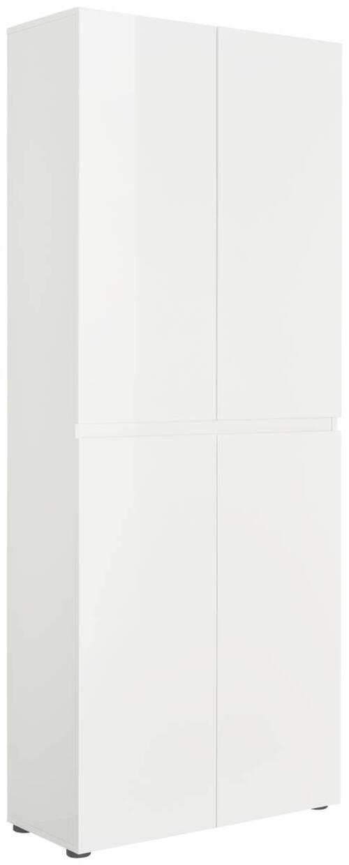 SCHUHSCHRANK Weiß - Schwarz/Weiß, Design, Holzwerkstoff/Kunststoff (80/200/34cm) - home24