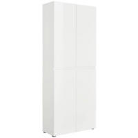 SCHUHSCHRANK Weiß  - Schwarz/Weiß, Design, Holzwerkstoff/Kunststoff (80/200/34cm) - home24