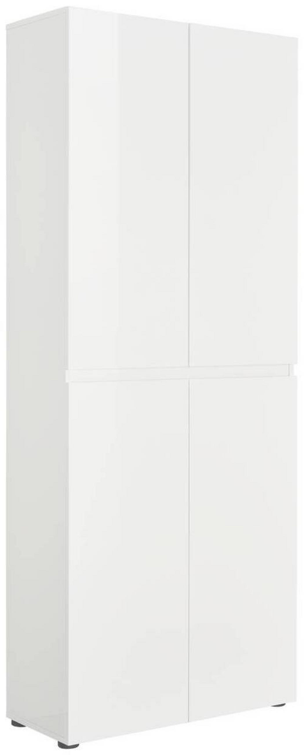 SCHUHSCHRANK Weiß  - Schwarz/Weiß, Design, Holzwerkstoff/Kunststoff (80/200/34cm) - home24