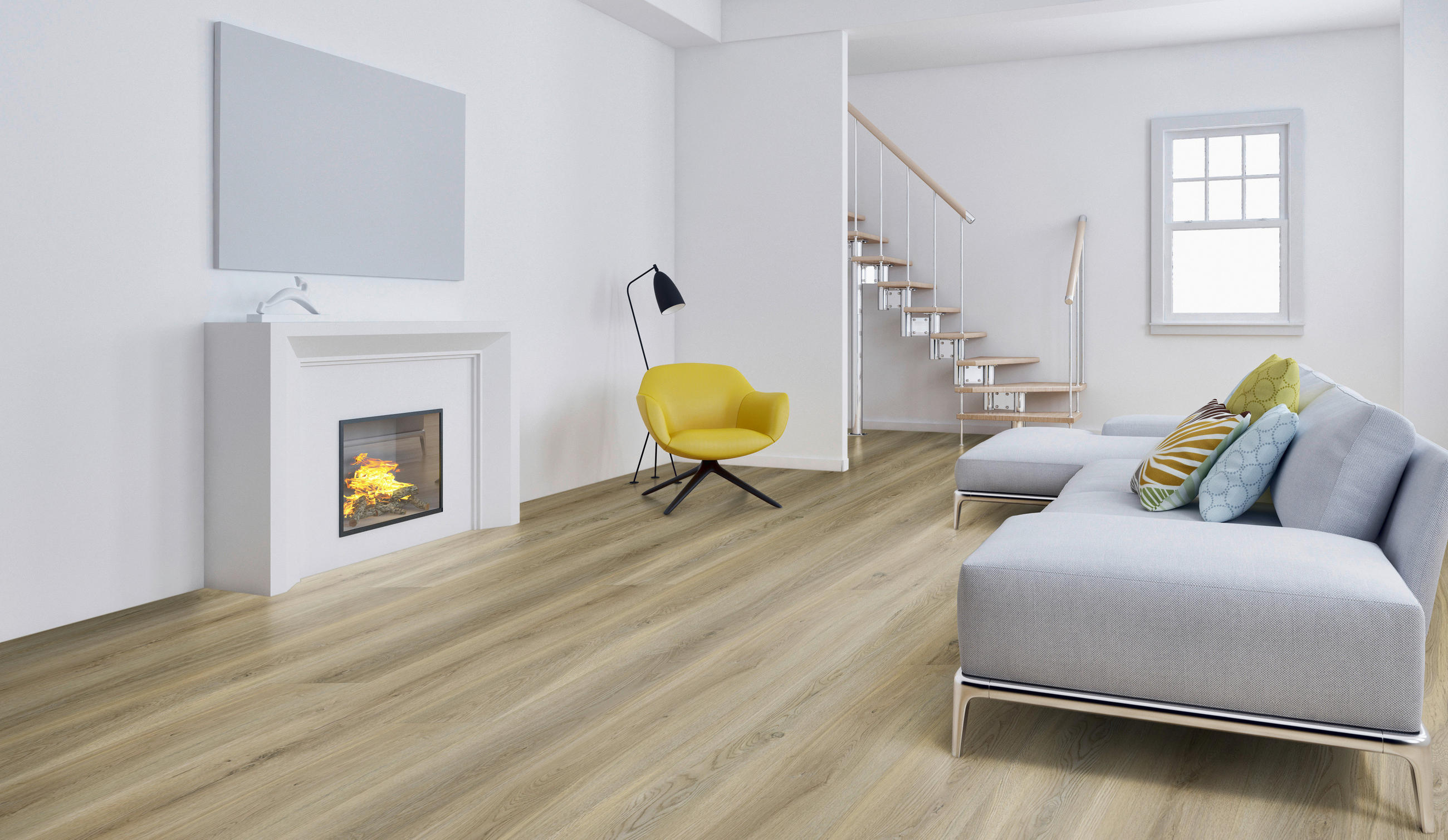 VINYLBODEN SPC 3,5mm  per  m² - Eichefarben, Basics, Kunststoff (18,2/122/0,35cm)