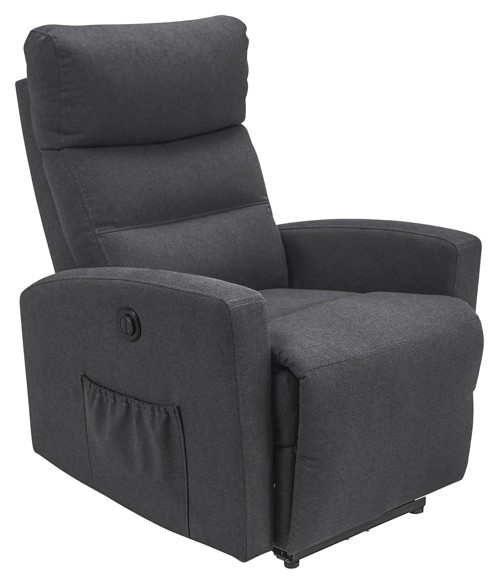 FERNSEHSESSEL Webstoff Anthrazit  - Anthrazit/Weiß, Design, Textil/Metall (76/87-102/93-156cm) - Carryhome