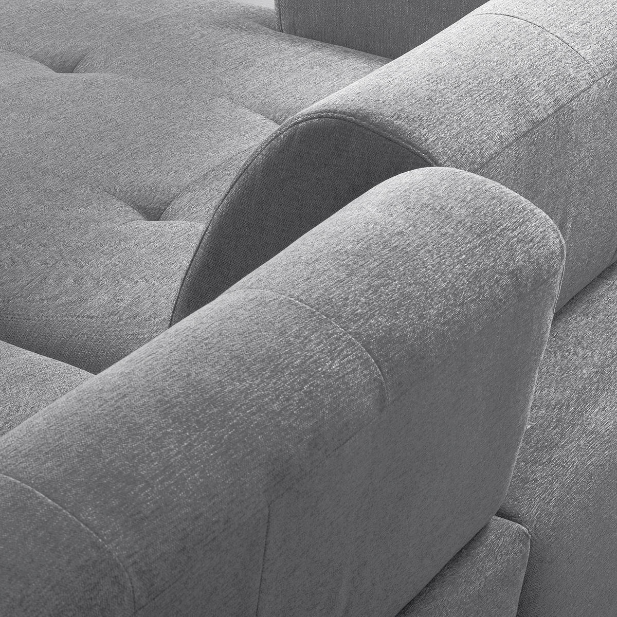 ECKSOFA AUSTIN Grau Flachgewebe Sitztiefenverstellung  - Schwarz/Grau, Design, Kunststoff/Textil (169/286cm) - Livetastic