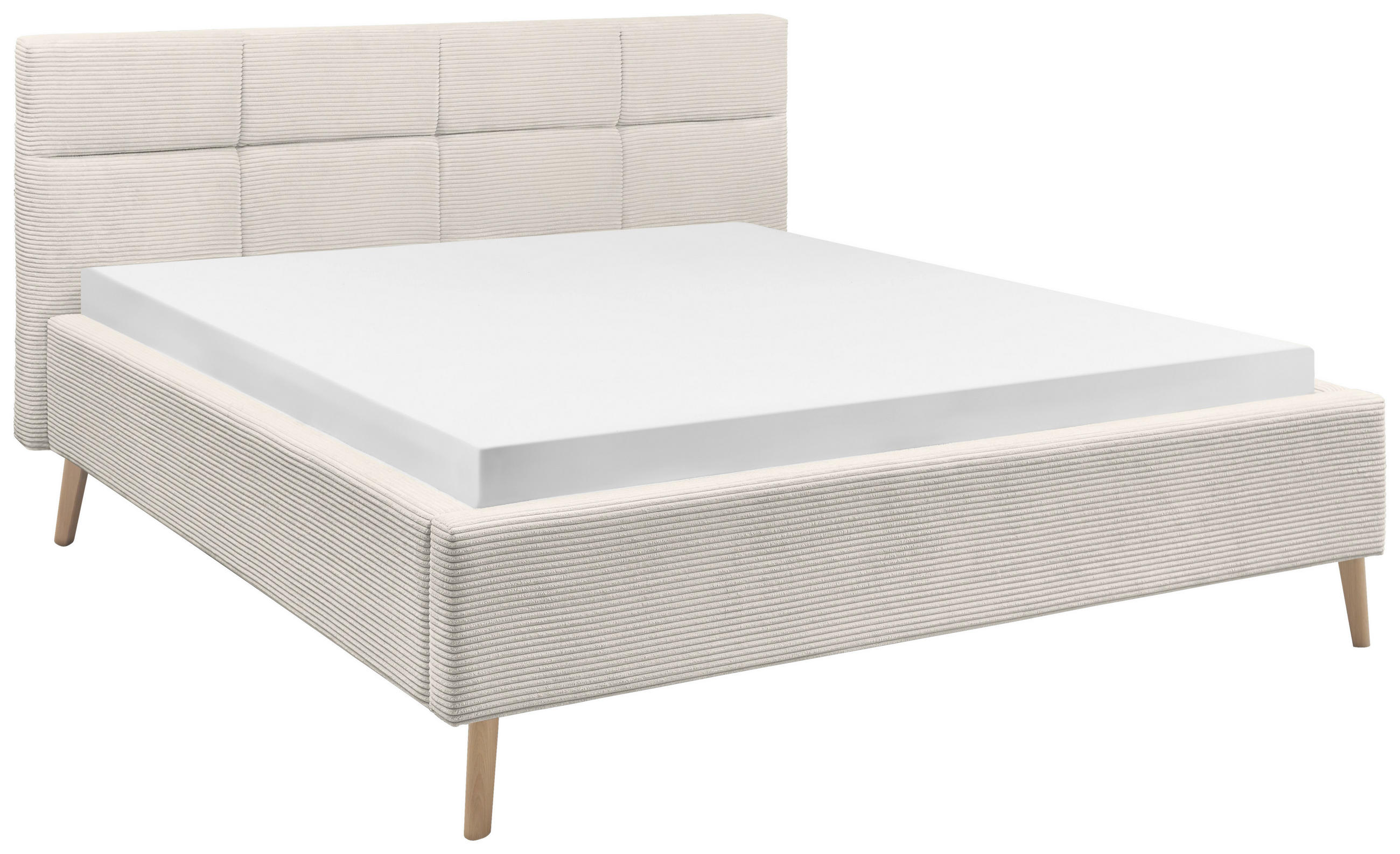 POLSTERBETT 180/200 cm in Beige - Eichefarben/Beige, KONVENTIONELL, Holz/Textil (180/200cm) - SetOne by Musterring