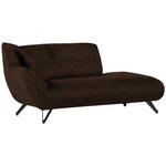 CHAISELONGUE in Samt Dunkelbraun  - Dunkelbraun/Schwarz, Design, Textil/Metall (190/90/95cm) - Carryhome