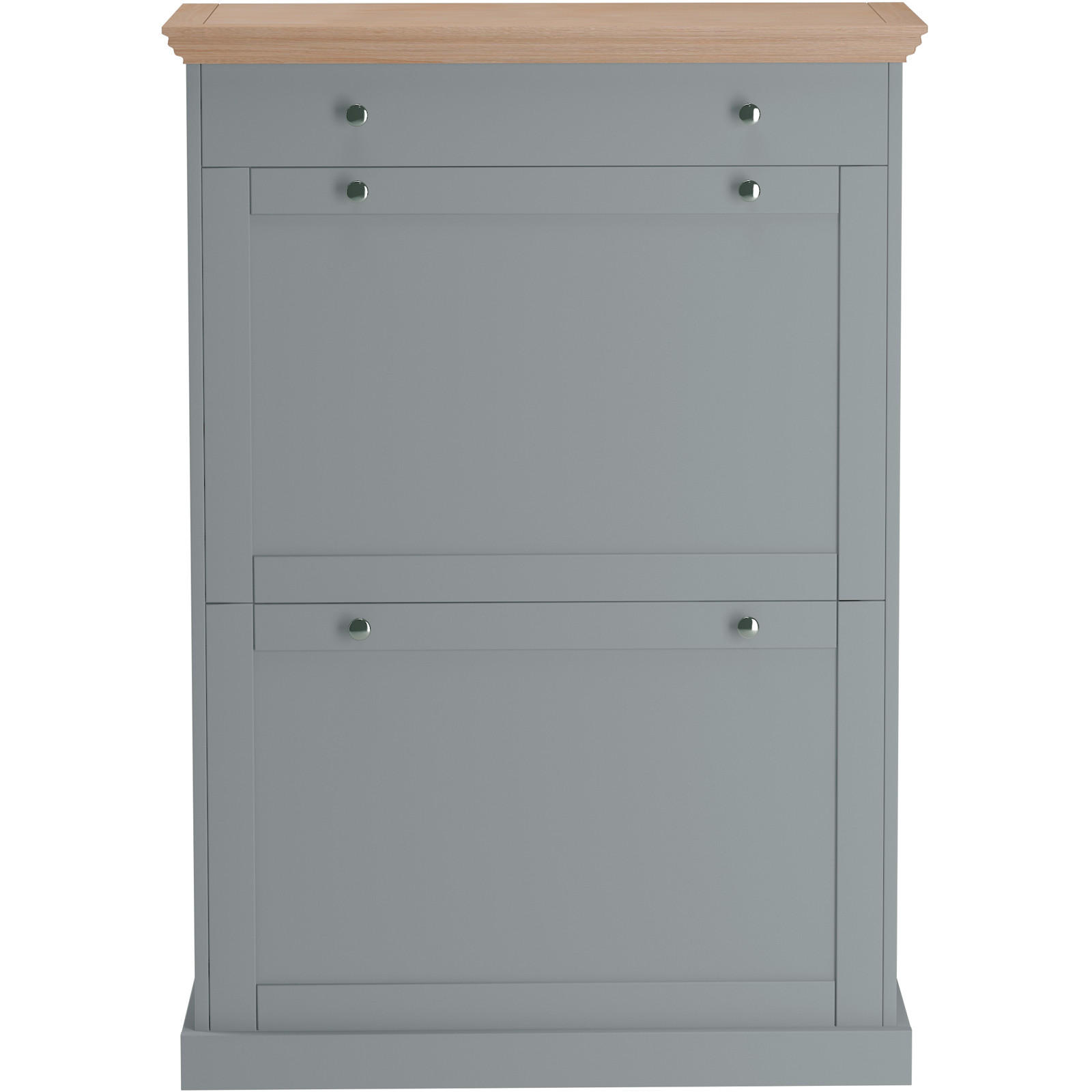 SCHUHKIPPER foliert Grau, Eichefarben  - Eichefarben/Schwarz, Design, Holzwerkstoff/Metall (80/105/30cm) - MID.YOU