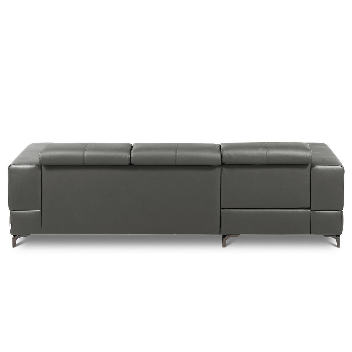 ECKSOFA  in Lederlook Echtleder Anthrazit  - Anthrazit/Schwarz, Design, Leder/Textil (173/247cm) - Livetastic