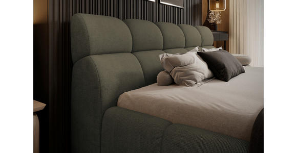 POLSTERBETT Olivgrün 180/200 cm  - Schwarz/Olivgrün, Design, Kunststoff/Textil (180/200cm) - Esposa